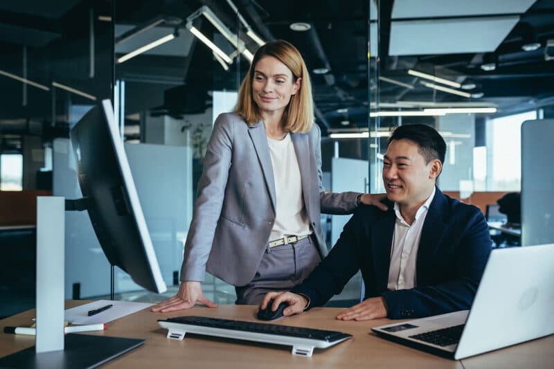 Business professionals collaborating